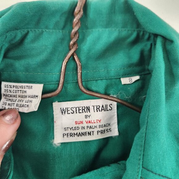 Kids Western Cowboy / Cowgirl Shirt and Leather Vest Size 8 - Picture 6 of 10